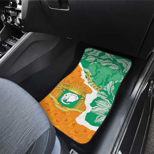 Personalized Afro Ivory Coast Car Mats Coat Of Arms With Kente Pattern