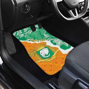 Personalized Afro Ivory Coast Car Mats Coat Of Arms With Kente Pattern