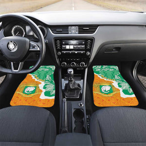 Personalized Afro Ivory Coast Car Mats Coat Of Arms With Kente Pattern