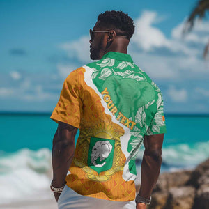 Personalized Afro Ivory Coast Hawaiian Shirt Coat Of Arms With Kente Pattern