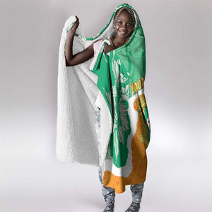 Personalized Afro Ivory Coast Hooded Blanket Coat Of Arms With Kente Pattern