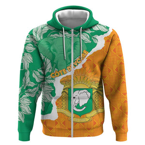 Personalized Afro Ivory Coast Hoodie Coat Of Arms With Kente Pattern