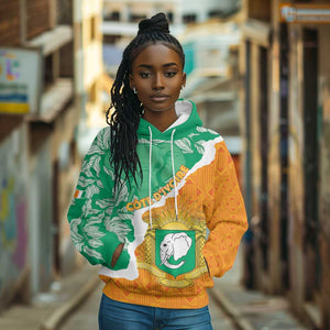 Personalized Afro Ivory Coast Hoodie Coat Of Arms With Kente Pattern