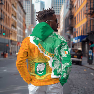 Personalized Afro Ivory Coast Hoodie Coat Of Arms With Kente Pattern