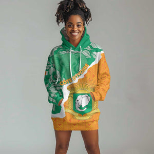 Personalized Afro Ivory Coast Hoodie Dress Coat Of Arms With Kente Pattern