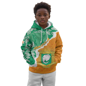 Personalized Afro Ivory Coast Kid Hoodie Coat Of Arms With Kente Pattern