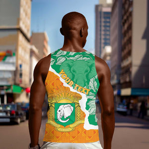 Personalized Afro Ivory Coast Men Tank Top Coat Of Arms With Kente Pattern