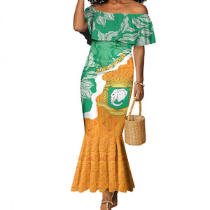 Personalized Afro Ivory Coast Mermaid Dress Coat Of Arms With Kente Pattern