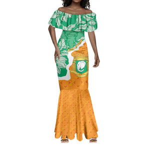 Personalized Afro Ivory Coast Mermaid Dress Coat Of Arms With Kente Pattern