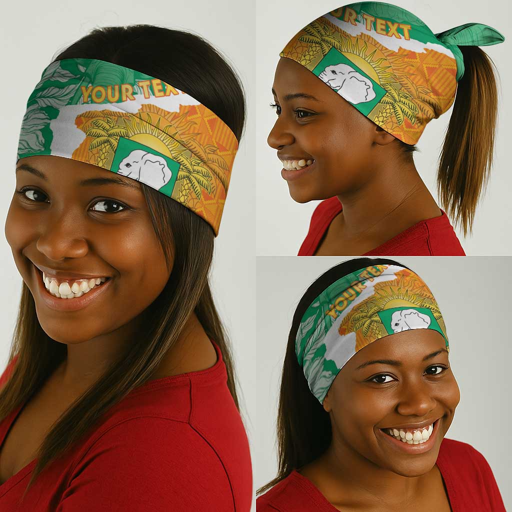 Personalized Afro Ivory Coast Neck Gaiter Coat Of Arms Kente Pattern LT15