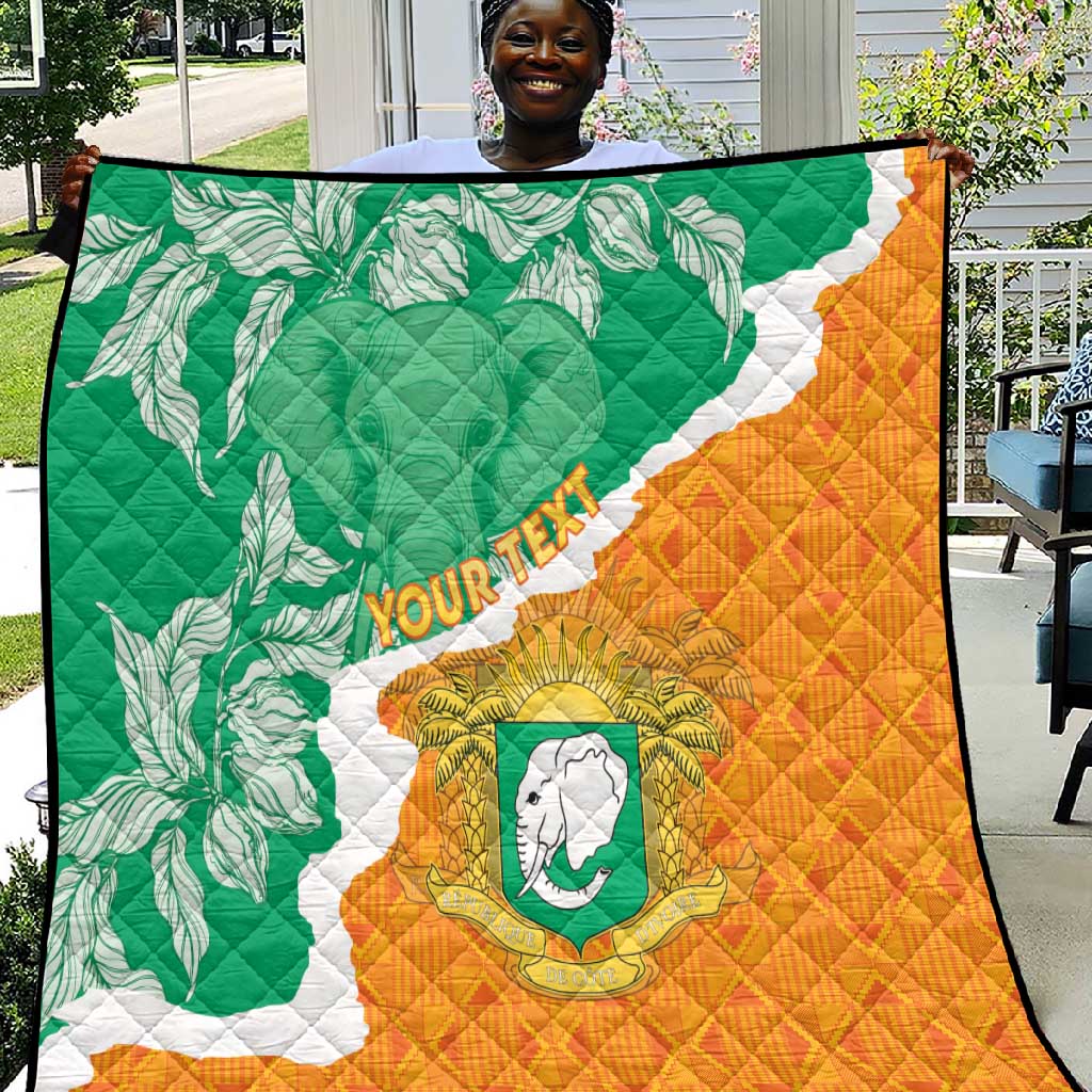 Personalized Afro Ivory Coast Quilt Coat Of Arms With Kente Pattern