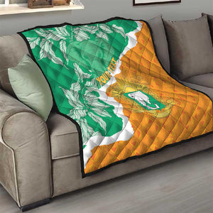 Personalized Afro Ivory Coast Quilt Coat Of Arms With Kente Pattern