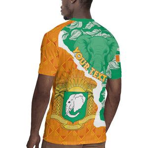 Personalized Afro Ivory Coast Rugby Jersey Coat Of Arms With Kente Pattern