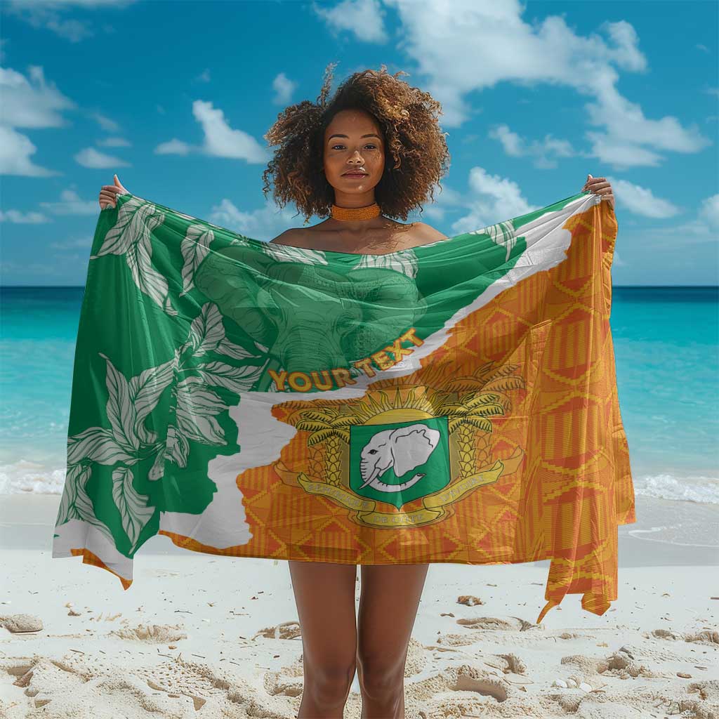 Personalized Afro Ivory Coast Sarong Coat Of Arms With Kente Pattern