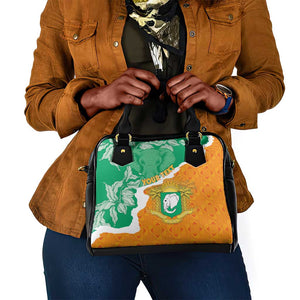 Personalized Afro Ivory Coast Shoulder Handbag Coat Of Arms With Kente Pattern