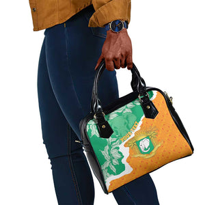 Personalized Afro Ivory Coast Shoulder Handbag Coat Of Arms With Kente Pattern