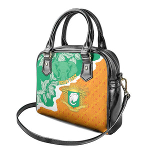 Personalized Afro Ivory Coast Shoulder Handbag Coat Of Arms With Kente Pattern