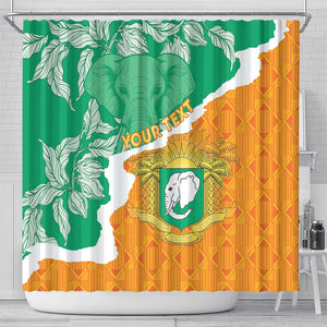 Personalized Afro Ivory Coast Shower Curtain Coat Of Arms With Kente Pattern