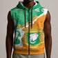 Personalized Afro Ivory Coast Sleeveless Zip Hoodie Coat Of Arms With Kente Pattern - African Pride