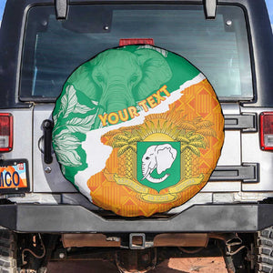 Personalized Afro Ivory Coast Spare Tire Cover Coat Of Arms With Kente Pattern