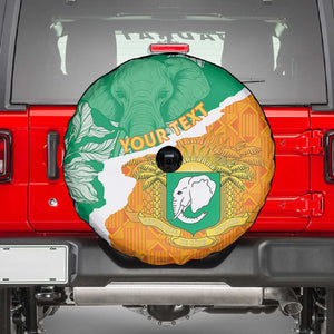 Personalized Afro Ivory Coast Spare Tire Cover Coat Of Arms With Kente Pattern