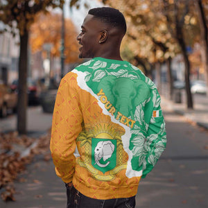 Personalized Afro Ivory Coast Sweatshirt Coat Of Arms With Kente Pattern