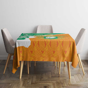 Personalized Afro Ivory Coast Tablecloth Coat Of Arms With Kente Pattern