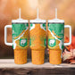 Personalized Afro Ivory Coast Tumbler With Handle Coat Of Arms With Kente Pattern