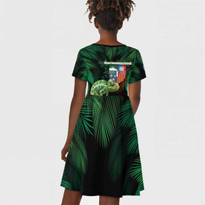 Reunion Island Kid Short Sleeve Dress Furcifer Pardalis