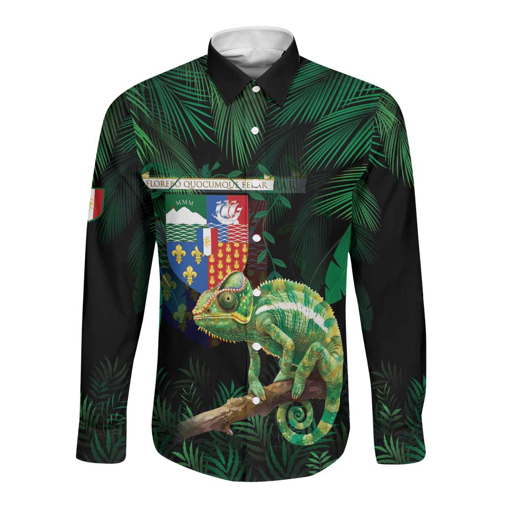 Reunion Island Long Sleeve Button Shirt Furcifer Pardalis