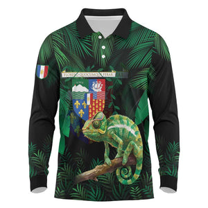 Reunion Island Long Sleeve Polo Shirt Furcifer Pardalis