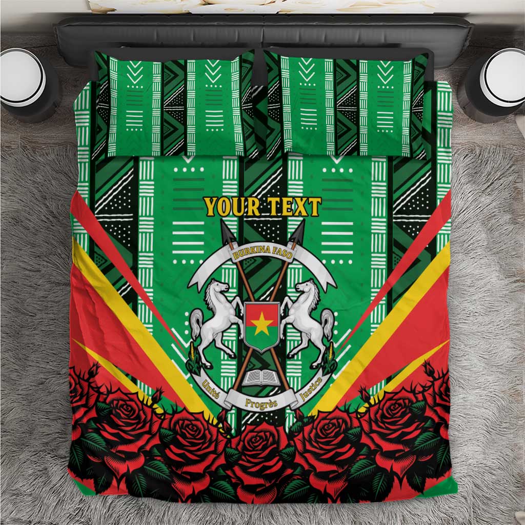 Personalised Afro Burkina Faso Bedding Set Coat Of Arms With Rose