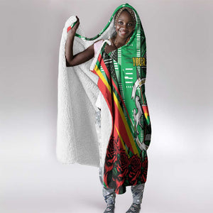 Personalised Afro Burkina Faso Hooded Blanket Coat Of Arms With Rose