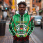 Personalised Afro Burkina Faso Hoodie Coat Of Arms With Rose