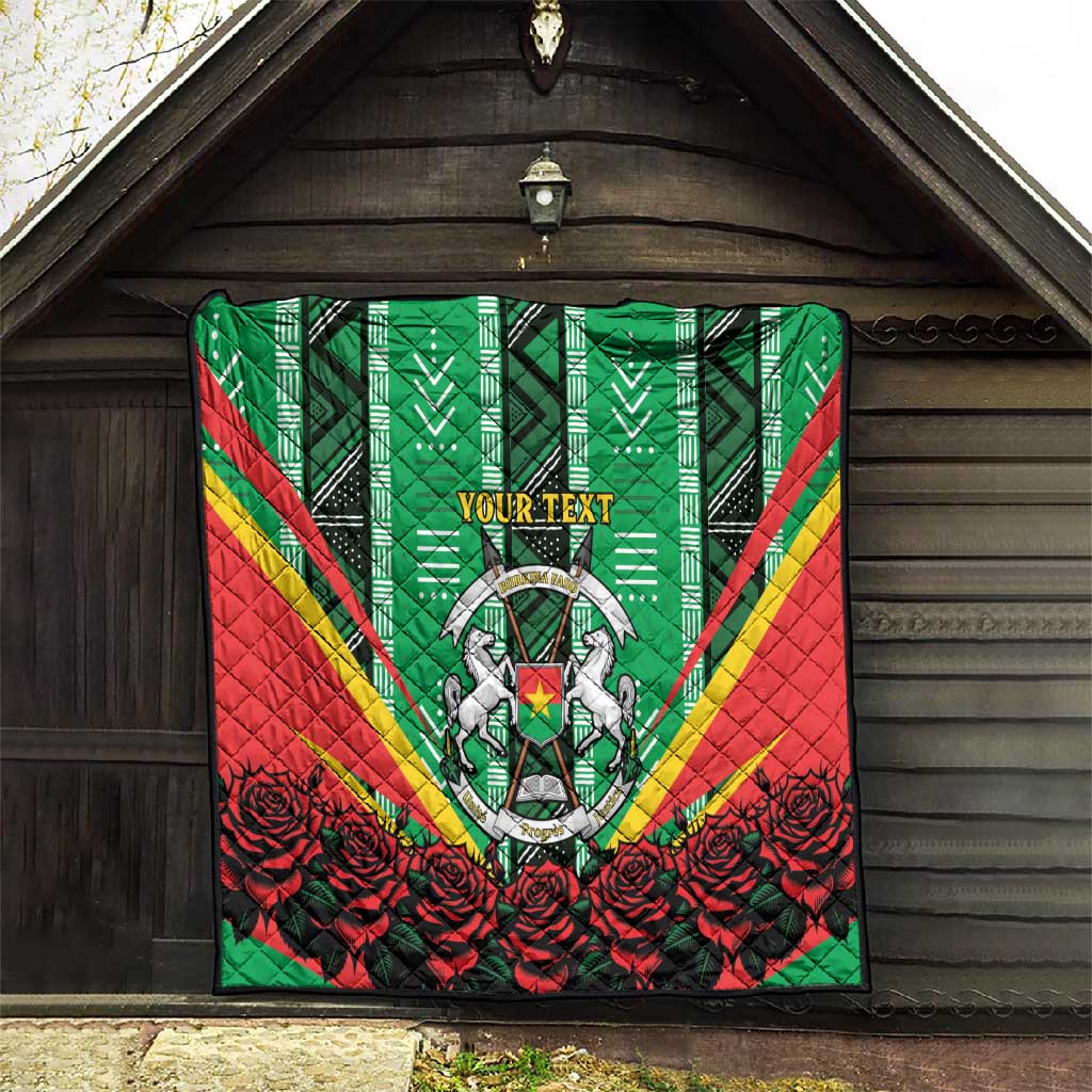 Personalised Afro Burkina Faso Quilt Coat Of Arms With Rose