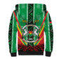 Personalised Afro Burkina Faso Sherpa Hoodie Coat Of Arms With Rose