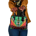 Personalised Afro Burkina Faso Shoulder Handbag Coat Of Arms With Rose