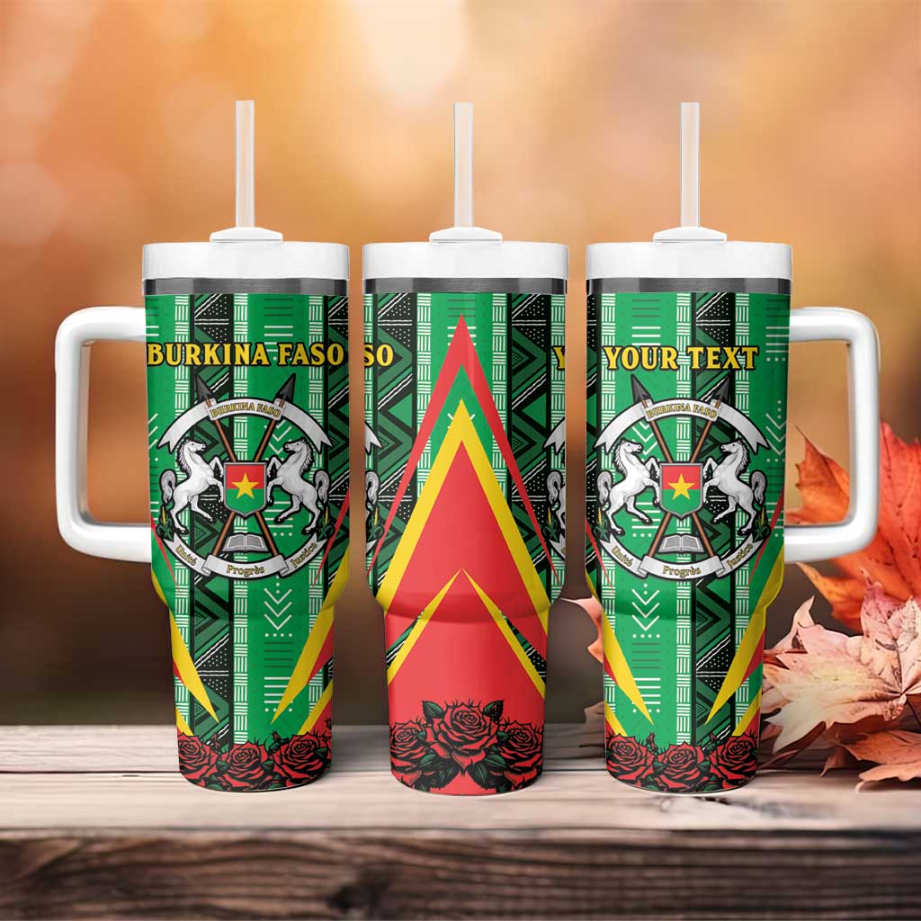 Personalised Afro Burkina Faso Tumbler With Handle Coat Of Arms With Rose