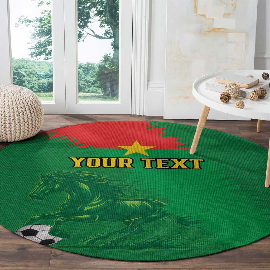 Burkina Faso Football Custom Round Carpet Go Stallions