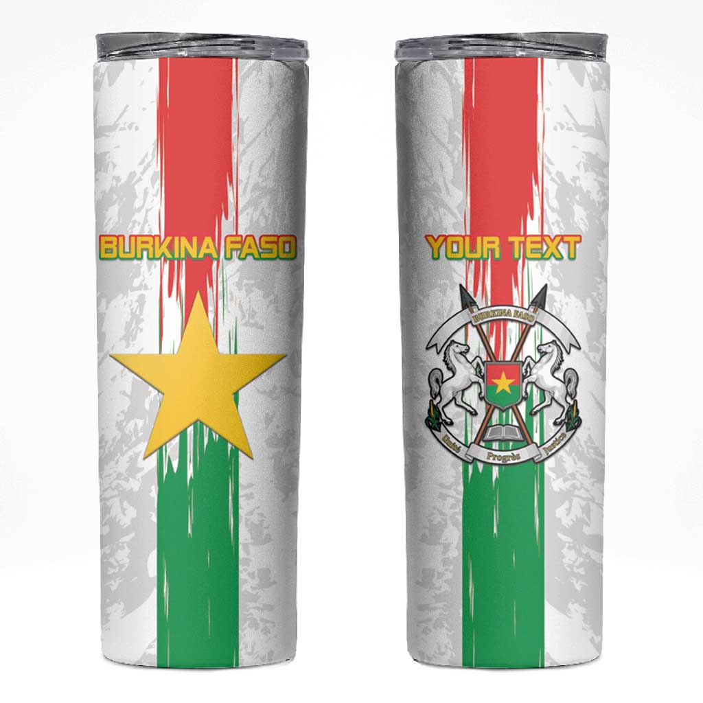 Burkina Faso Football Custom Skinny Tumbler Go Champions