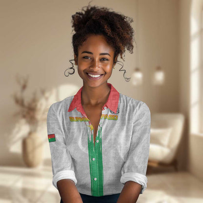 Burkina Faso Football Custom Women Casual Shirt Go Champions