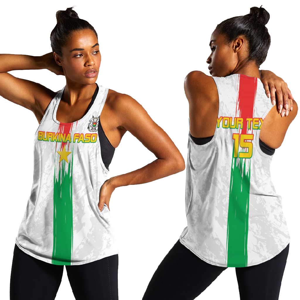Burkina Faso Football Custom Women Racerback Tank Go Champions