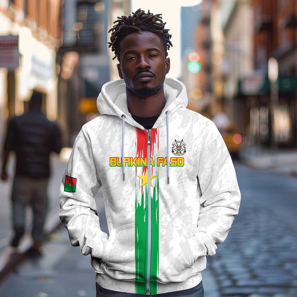 Burkina Faso Football Custom Zip Hoodie Go Champions