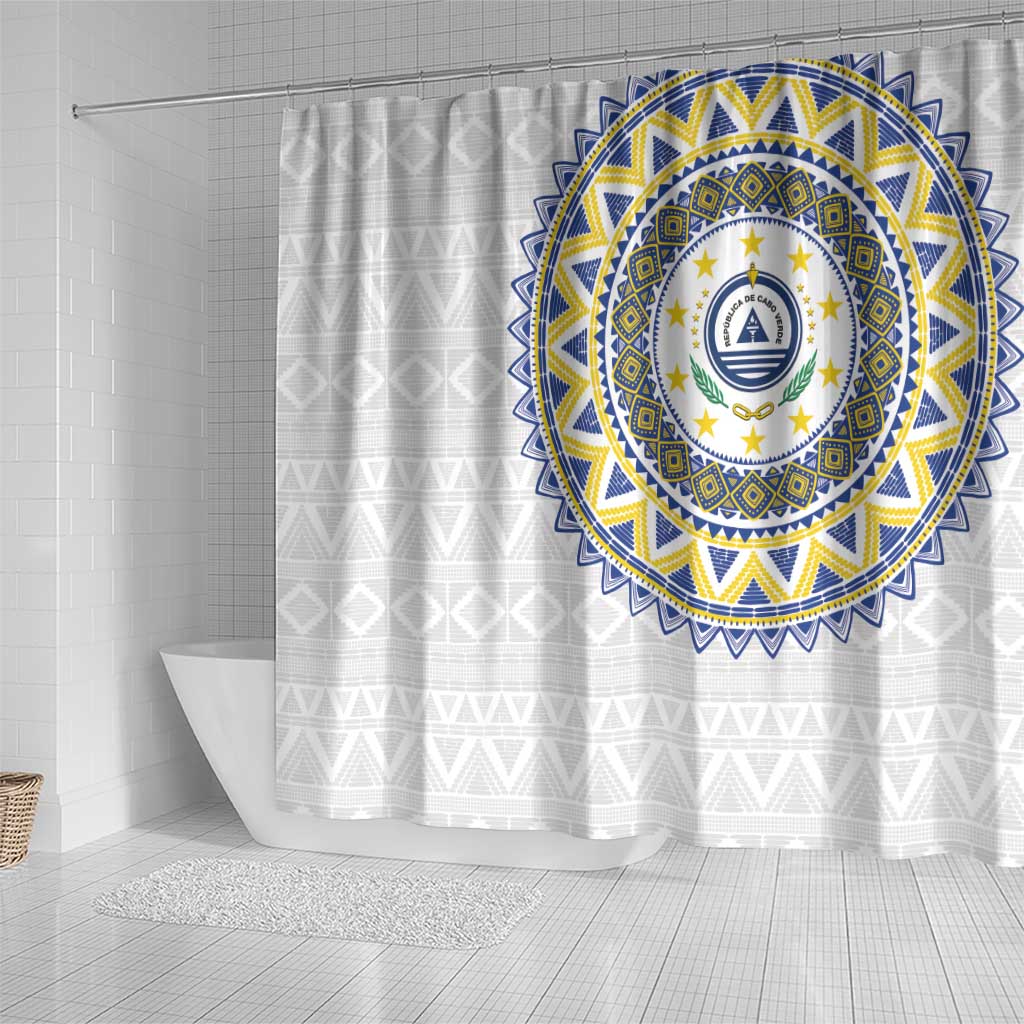 Cape Verde African Tribal Pattern Shower Curtain Chest Arm Tattoo