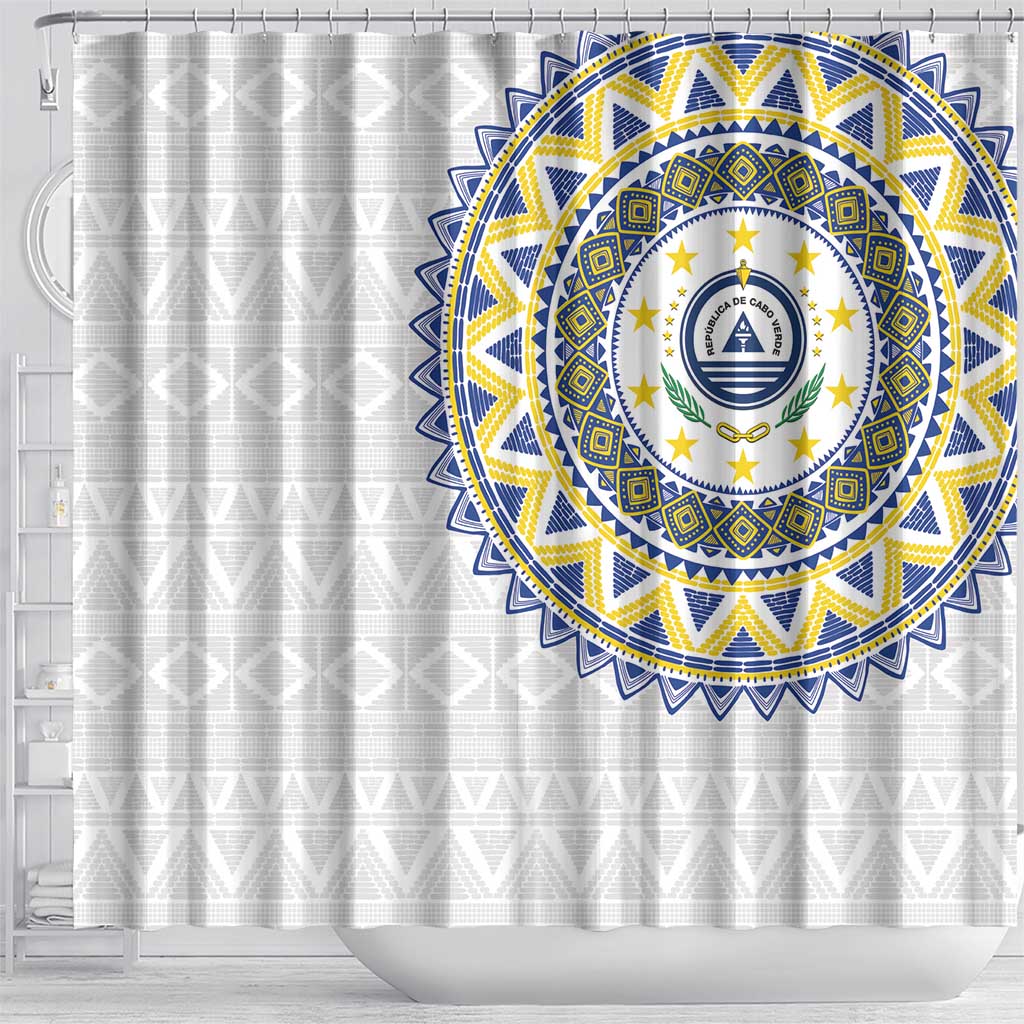 Cape Verde African Tribal Pattern Shower Curtain Chest Arm Tattoo