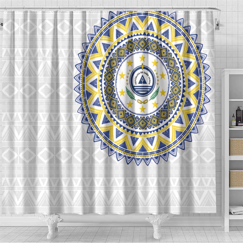 Cape Verde African Tribal Pattern Shower Curtain Chest Arm Tattoo