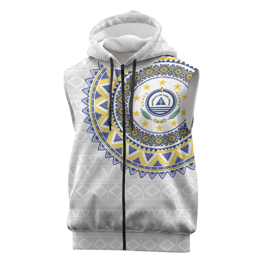 Cape Verde African Tribal Pattern Sleeveless Zip Hoodie Chest Arm Tattoo - African Pride