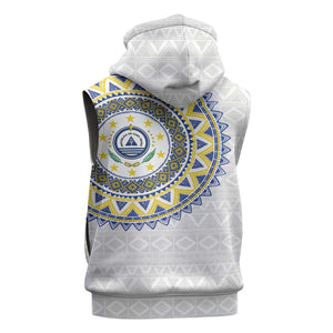 Cape Verde African Tribal Pattern Sleeveless Zip Hoodie Chest Arm Tattoo - African Pride