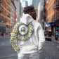 Cape Verde African Tribal Pattern Zip Hoodie Chest Arm Tattoo