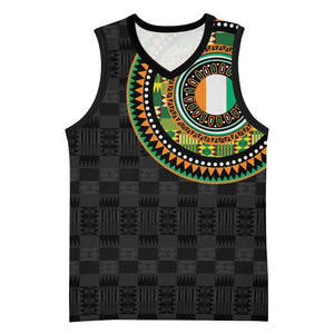 Ivory Coast African Tribal Pattern Basketball Jersey Chest Arm Tattoo LT15